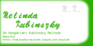 melinda kubinszky business card